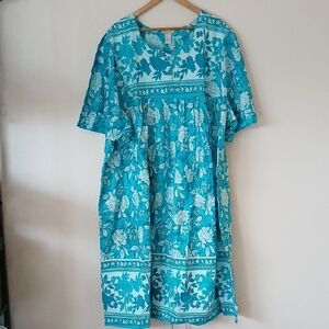 Vintage Phases Blue Floral Mumu New Without Tags Size 3X